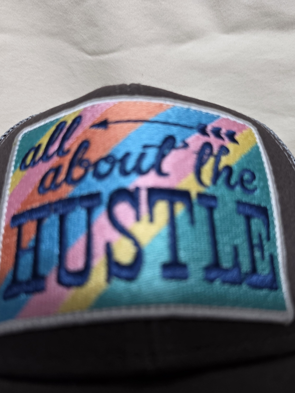 Plunder 'All About the Hustle' Patch Trucker Cap - Black with Multicolor Patch - Picture 2 of 5